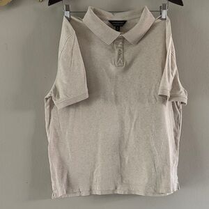 Banana Republic Women's Light Beige Polo Button-Down Shirt